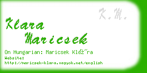 klara maricsek business card